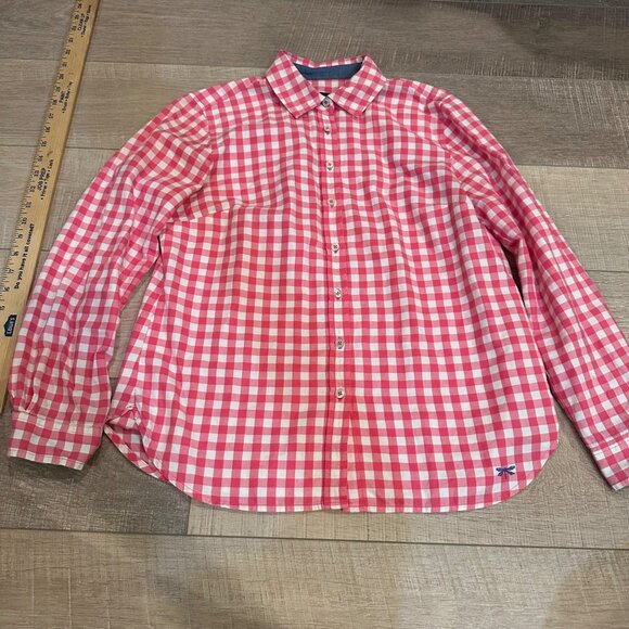 TALBOTS WOMENS PINK PLAID SHIRT LONG SLEEVE BUTTON UP SMALL PETITE - Picture 1 of 8